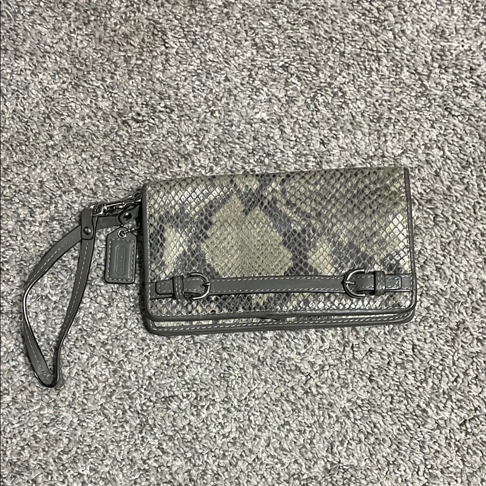 Coach Snakeskin Wristlet Clutch